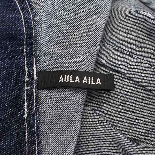 AULA AILA(アウラアイラ)のアウラアイラ デニムワンピース ロング ベルト付き コットン XS インディゴ レディースのワンピース(ロングワンピース/マキシワンピース)の商品写真
