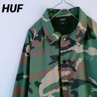 HUF アウター　ナイロンジャケット　カモフラ　ロゴ　プリント　ブランド