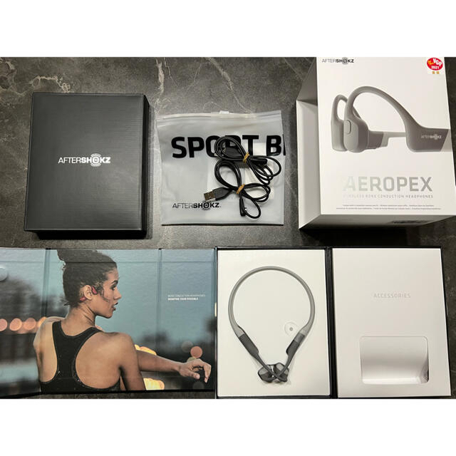 AfterShokz Aeropex 骨伝導ワイヤレスヘッドホン  ルナグレイ スマホ/家電/カメラのオーディオ機器(ヘッドフォン/イヤフォン)の商品写真