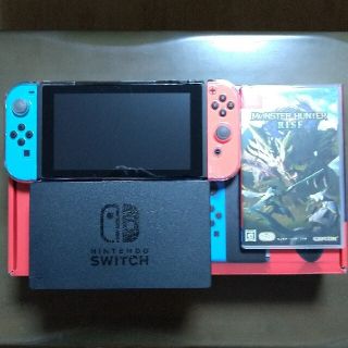 ニンテンドースイッチ(Nintendo Switch)のNintendo switch モンスターハンターライズ　proコントローラー(家庭用ゲーム機本体)