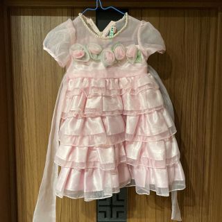 週末セール 中古品ベビードレス ピンク 花柄 90cm キッズ　ワンピース(ドレス/フォーマル)