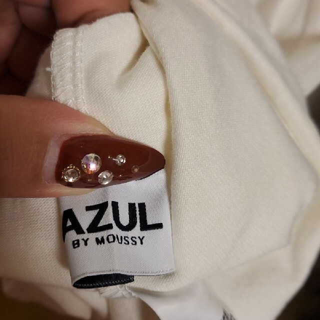 AZUL by moussy(アズールバイマウジー)の白　Tシャツワンピ レディースのワンピース(ロングワンピース/マキシワンピース)の商品写真