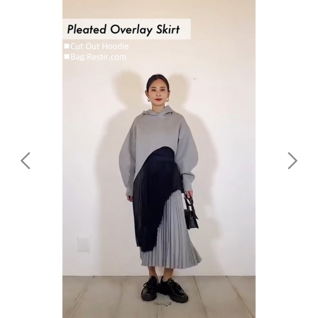 LE CIEL BLEU(ルシェルブルー)のLE CIEL BLEU｜Pleated Overlay Skirt レディースのスカート(ロングスカート)の商品写真