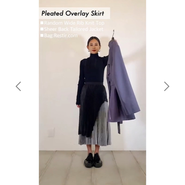 LE CIEL BLEU(ルシェルブルー)のLE CIEL BLEU｜Pleated Overlay Skirt レディースのスカート(ロングスカート)の商品写真