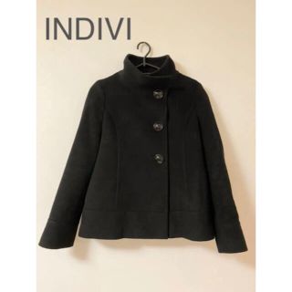 インディヴィ(INDIVI)のINDIVI インディヴィ　ピーコート　黒(ピーコート)