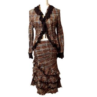 Vivienne Westwood - 美品 ツイード セットアップ ジャケット スカート ... 美品 ツイード セットアップ ジャケット スカート フリル イタリア製 ブラウン
