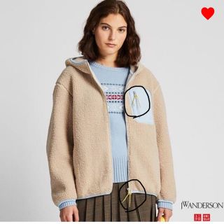 ユニクロ(UNIQLO)のUNIQLO× JW ANDERSON ボアフリースフルジップパーカ(ブルゾン)