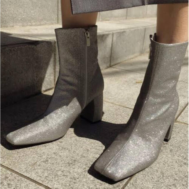 美品Ameri VINTAGE square glitter boots M靴/シューズ