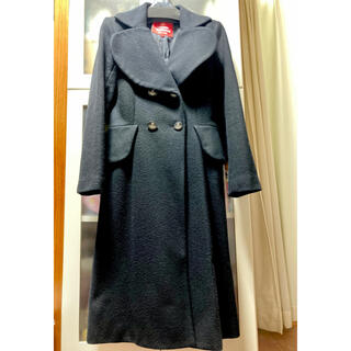 ヴィヴィアンウエストウッド(Vivienne Westwood)のヴィヴィアンウエストウッド黒ダブルラブ襟ロングコート(ロングコート)