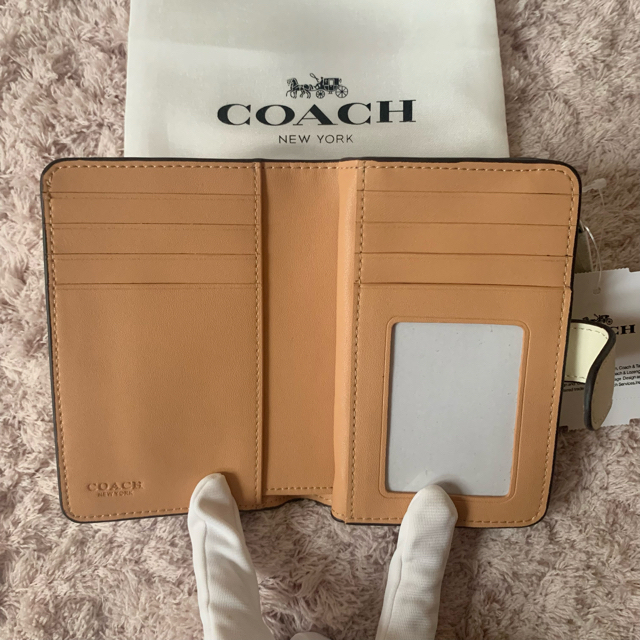 COACH  コーチ 二つ折財布 馬車 シグネチャー ブラウン ブラック