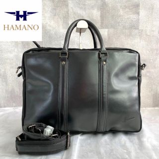 ハマノヒカクコウゲイ(濱野皮革工藝/HAMANO)の【HAMANO】濱野皮革工藝 皇室御用達 2way 黒 大容量 ビジネスバッグ(ハンドバッグ)