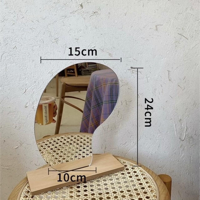 ricca様　鏡 韓国 雑貨リビング　ビーンズミラー2点セット インテリア/住まい/日用品のインテリア小物(卓上ミラー)の商品写真
