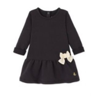 プチバトー(PETIT BATEAU)の☆美品☆プチバトー☆スウェットリボン付ワンピース☆(ワンピース)