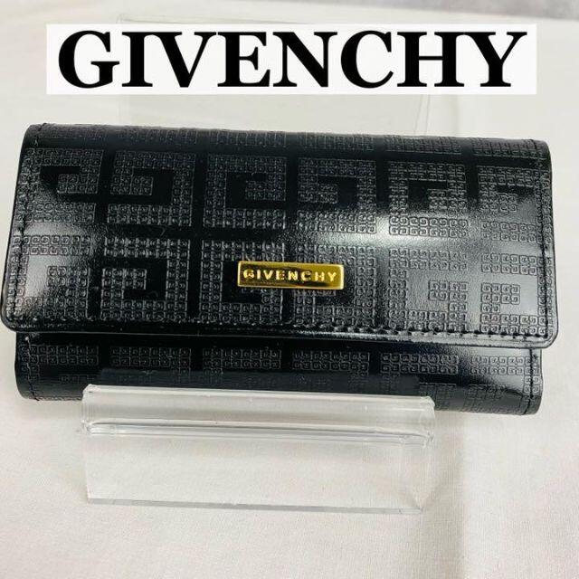 GIVENCHY(ジバンシィ)の【極美品】ジバンシー 4連キーケース 黒 総柄 レザー ロゴ メンズのファッション小物(キーケース)の商品写真