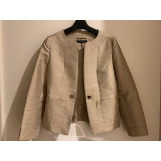 ユナイテッドアローズ(UNITED ARROWS)のUNITED ARROWS シルク混　ジャケット　ベージュ　38  Sサイズ(ノーカラージャケット)