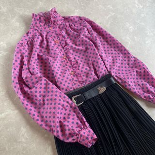 グリモワール(Grimoire)のused レトロ トマト？柄 ブラウス 古着 ヴィンテージ vintage(シャツ/ブラウス(半袖/袖なし))