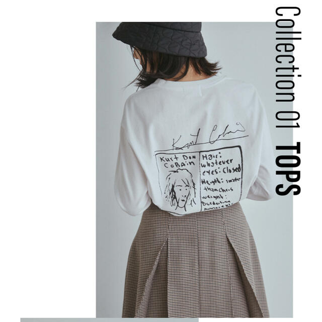 SNIDEL(スナイデル)のSNIDEL feat. KURT COBAIN グラフィックロングTシャツ レディースのトップス(Tシャツ(長袖/七分))の商品写真