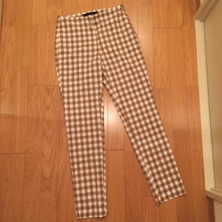 ザラ(ZARA)の新品未使用 ザラ ギンガムチェック クロップド ペンシル パンツ(クロップドパンツ)