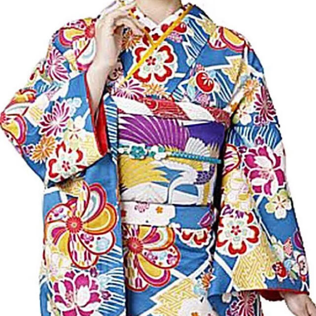 振袖用】和遊日ブランド 袋帯(青地)〈新品〉 すべっ 振袖用】和遊日ブランド 袋帯(青地)〈新品〉 すべっ