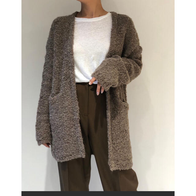 TODAYFUL(トゥデイフル)のトゥデイフル   ブークレニットカーディガン　モカ定価30250円　2019AW レディースのトップス(カーディガン)の商品写真