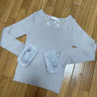 トッコ(tocco)のトッコクローゼット☆袖ファービジューニット☆インスタグラマー様コラボ(ニット/セーター)