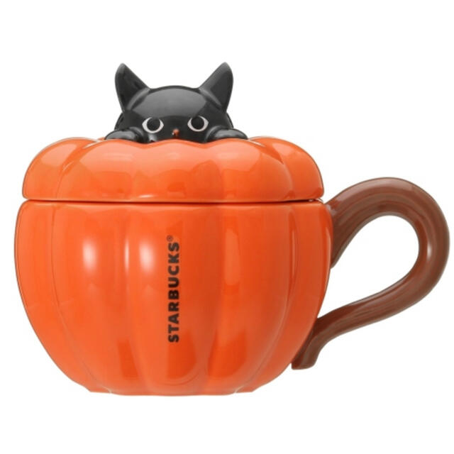 Starbucks Coffee(スターバックスコーヒー)の【今週限定値下げ】スタバハロウィン 2021 リッド付マグ パンプキン キャット インテリア/住まい/日用品のキッチン/食器(グラス/カップ)の商品写真