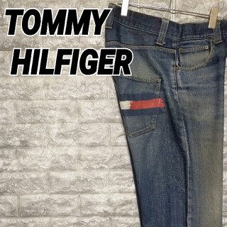 トミーヒルフィガー(TOMMY HILFIGER)のトミーヒルフィガー トミージーンズ フラッグペイント 濃紺 デニムパンツ(デニム/ジーンズ)