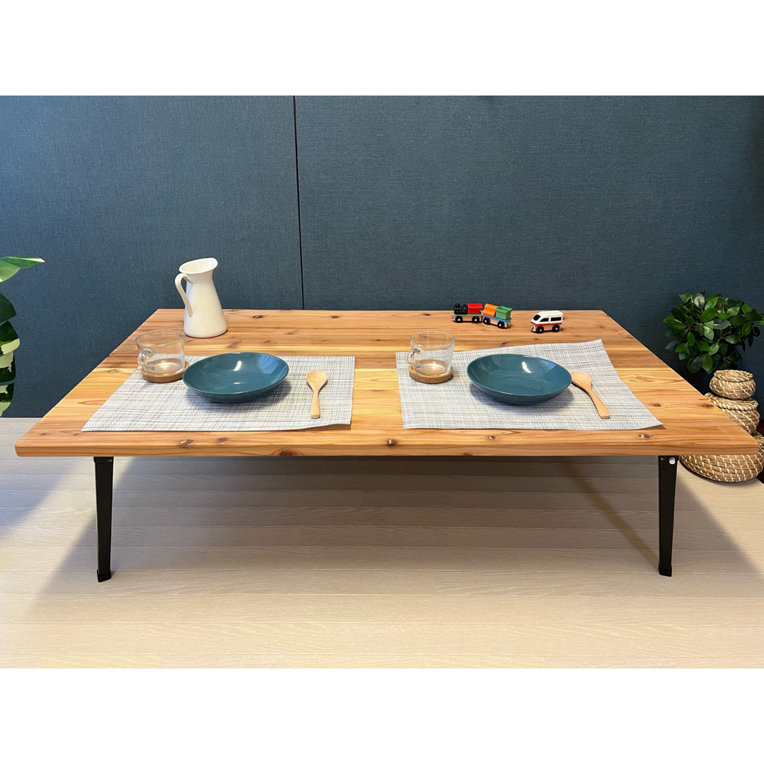 ローテーブル 長方形 120cm 70cm スギ 折りたたみ脚 通販ショップ