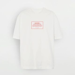 マルタンマルジェラ(Maison Martin Margiela)のmaison margiela 'Cauntion' レーベルTシャツ(Tシャツ/カットソー(半袖/袖なし))