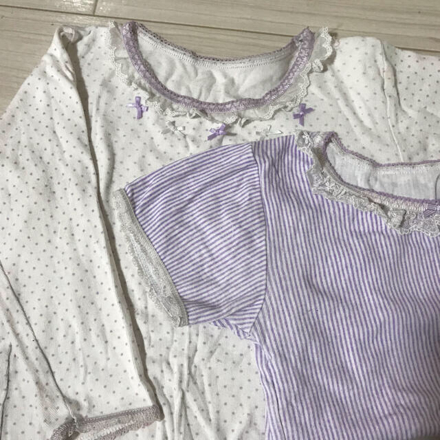 女の子　下着　140 暖半袖　130 長袖　可愛い　セット キッズ/ベビー/マタニティのキッズ服女の子用(90cm~)(下着)の商品写真