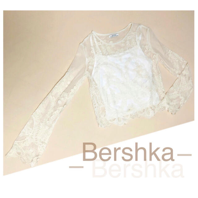 Bershka(ベルシュカ)のBershka ベルシュカ  総レース　トップス  インナーキャミソール付き レディースのトップス(シャツ/ブラウス(長袖/七分))の商品写真