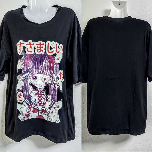 オーバーサイズ tシャツ レディース 原宿系 韓国 オルチャン 病みかわ 地雷系 レディースのトップス(Tシャツ(半袖/袖なし))の商品写真