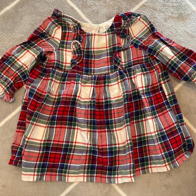 GAP(ギャップ)のGAP チェック肩フリルトップス　6m〜12m キッズ/ベビー/マタニティのベビー服(~85cm)(シャツ/カットソー)の商品写真