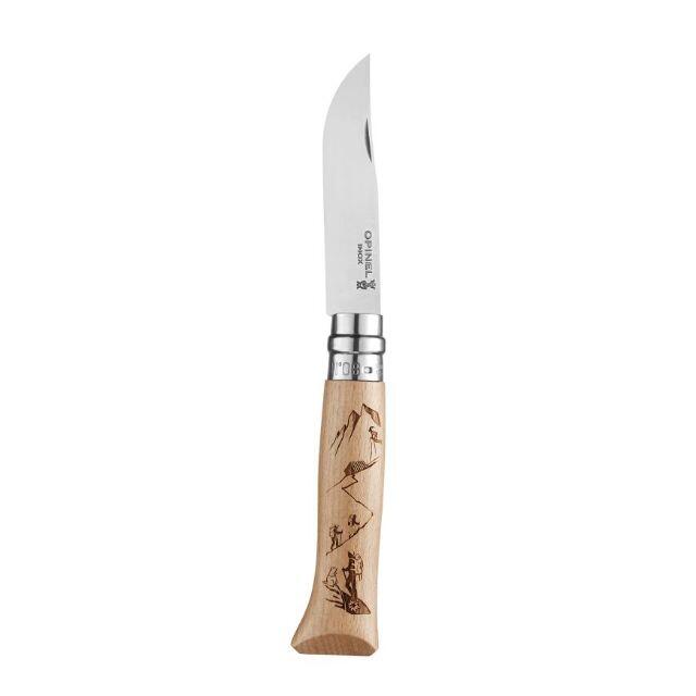 OPINEL(オピネル)の滑りにくく、かわいい彫刻グリップ　オピネルNo.8　登山バージョン スポーツ/アウトドアのアウトドア(調理器具)の商品写真