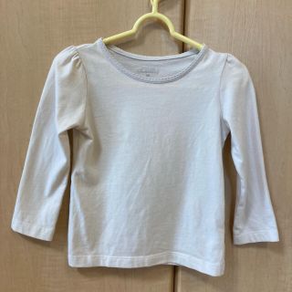 ニシマツヤ(西松屋)の【サイズ90】白トップス　ロンT　パフスリーブ　女の子　(Tシャツ/カットソー)