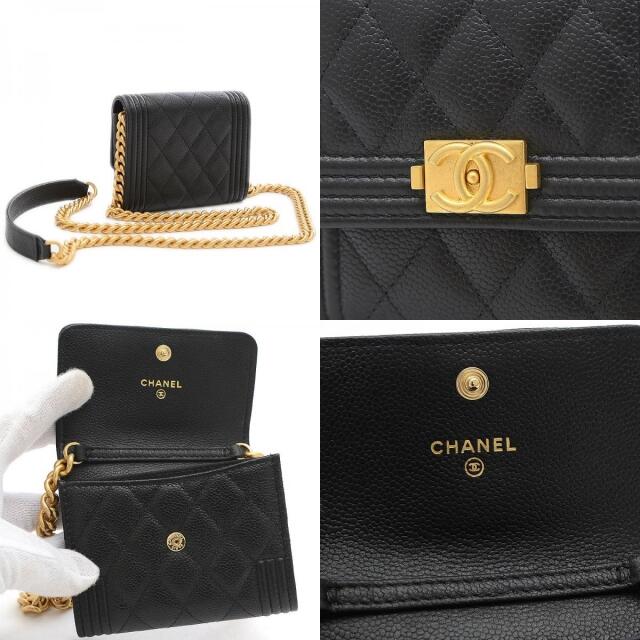 CHANEL(シャネル)のシャネル ボーイシャネル フラップ コインパース チェーンショルダー キャビア レディースのファッション小物(コインケース)の商品写真