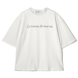 グレイル(GRL)の【グレイル】レースネックロゴTシャツ(Tシャツ(半袖/袖なし))