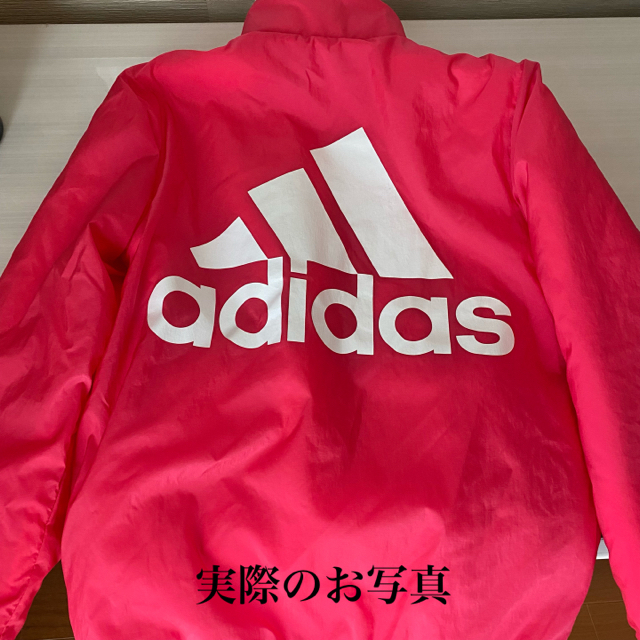 adidas(アディダス)のリバーシブル ボアジャケット adidas 女の子 130センチ ピンク キッズ/ベビー/マタニティのキッズ服女の子用(90cm~)(ジャケット/上着)の商品写真