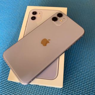 アイフォーン(iPhone)の美品　付属品未使用　iPhone11 64GB パープル 本体　SIMフリー(スマートフォン本体)