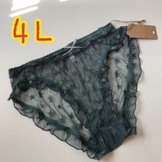 大きいサイズ　4L 星柄シースルーショーツ(ショーツ)