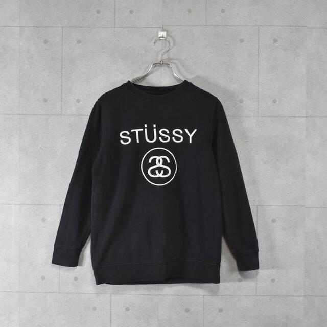 トップス80s 黒タグ STUSSY ステューシー 刺繍ロゴ ブラック ...