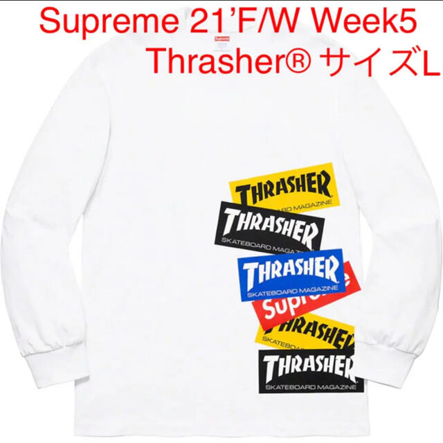 Supreme 21’F/W Week5 Thrasher® ロンT ホワイト
