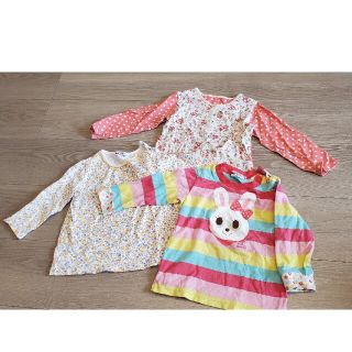 ミキハウス(mikihouse)の80センチ長袖シャツセット(ミキハウス２枚キャス・キッドソン１枚、)(Ｔシャツ)