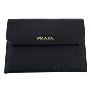 プラダ(PRADA)のPRADA　プラダ　財布　札入れ　カード入れ　レザー　ロゴ　黒　サフィアーノ(長財布)