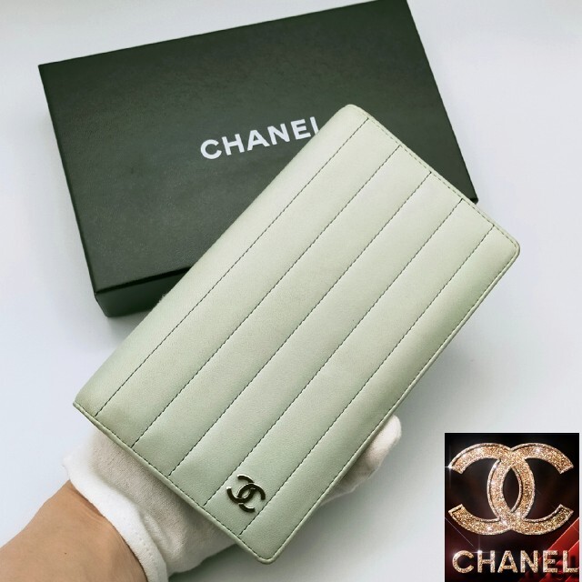 【破格値下げ】 CHANEL - レアカラー♥シャネル　マドモアゼル　長財布　ミント✕シルバー 財布