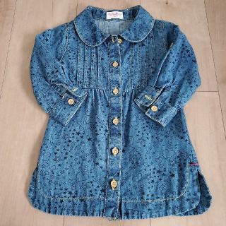 デニム風 ロングシャツ 80(シャツ/カットソー)