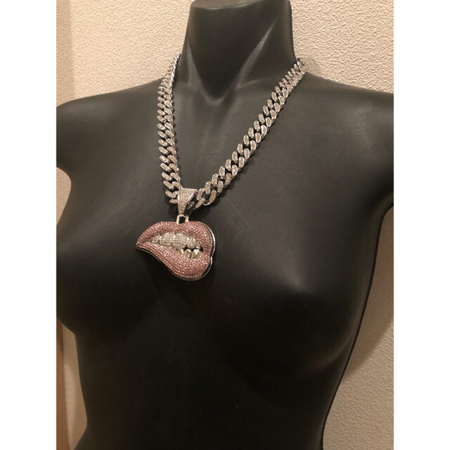 silver シルバー ネックレス CZダイヤモンド ジュエリー 唇の silver シルバー ネックレス CZダイヤモンド ジュエリー 唇の