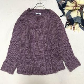 サニーレーベル(Sonny Label)のアーバンリサーチサニーレーベル F モヘヤ混ルーズVネックニットラベンダーピンク(ニット/セーター)