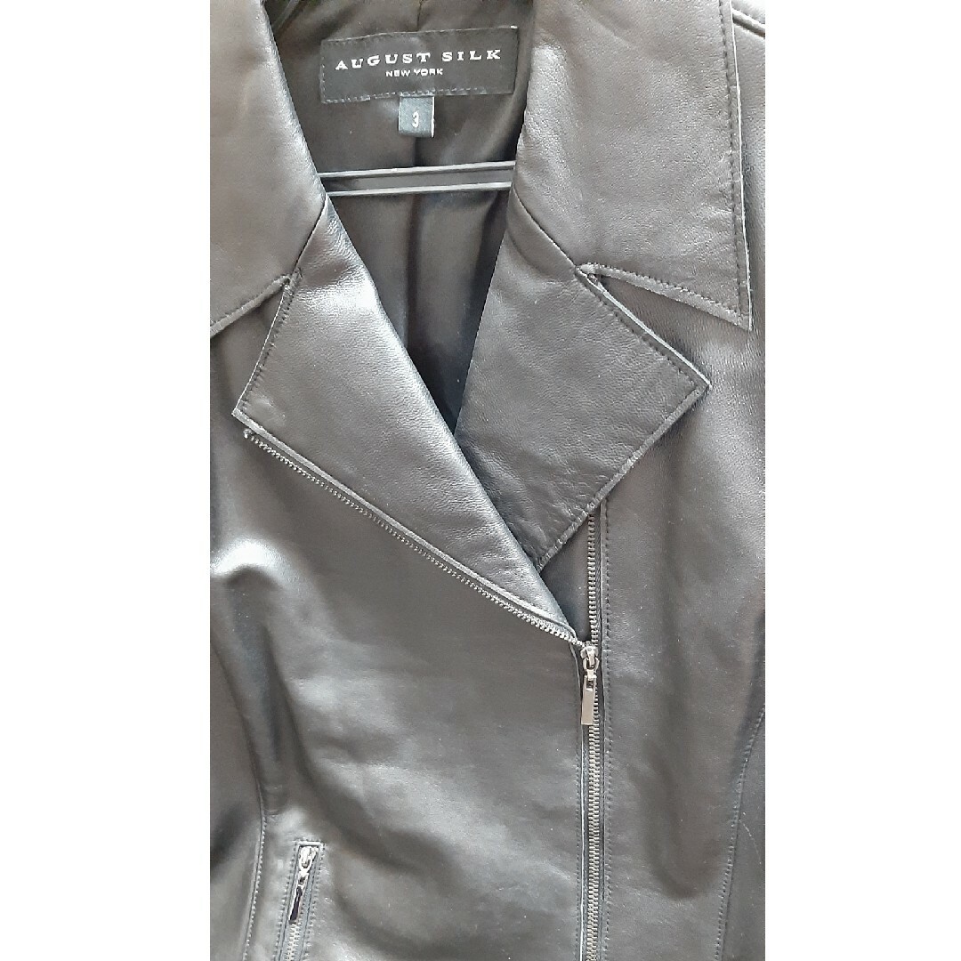 【値下げしました！】羊革　ライダースジャケット　Mサイズ レディースのジャケット/アウター(ライダースジャケット)の商品写真