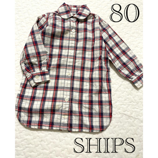 SHIPS(シップス)の☆SHIPS☆シップス　チェックシャツワンピース キッズ/ベビー/マタニティのベビー服(~85cm)(ワンピース)の商品写真